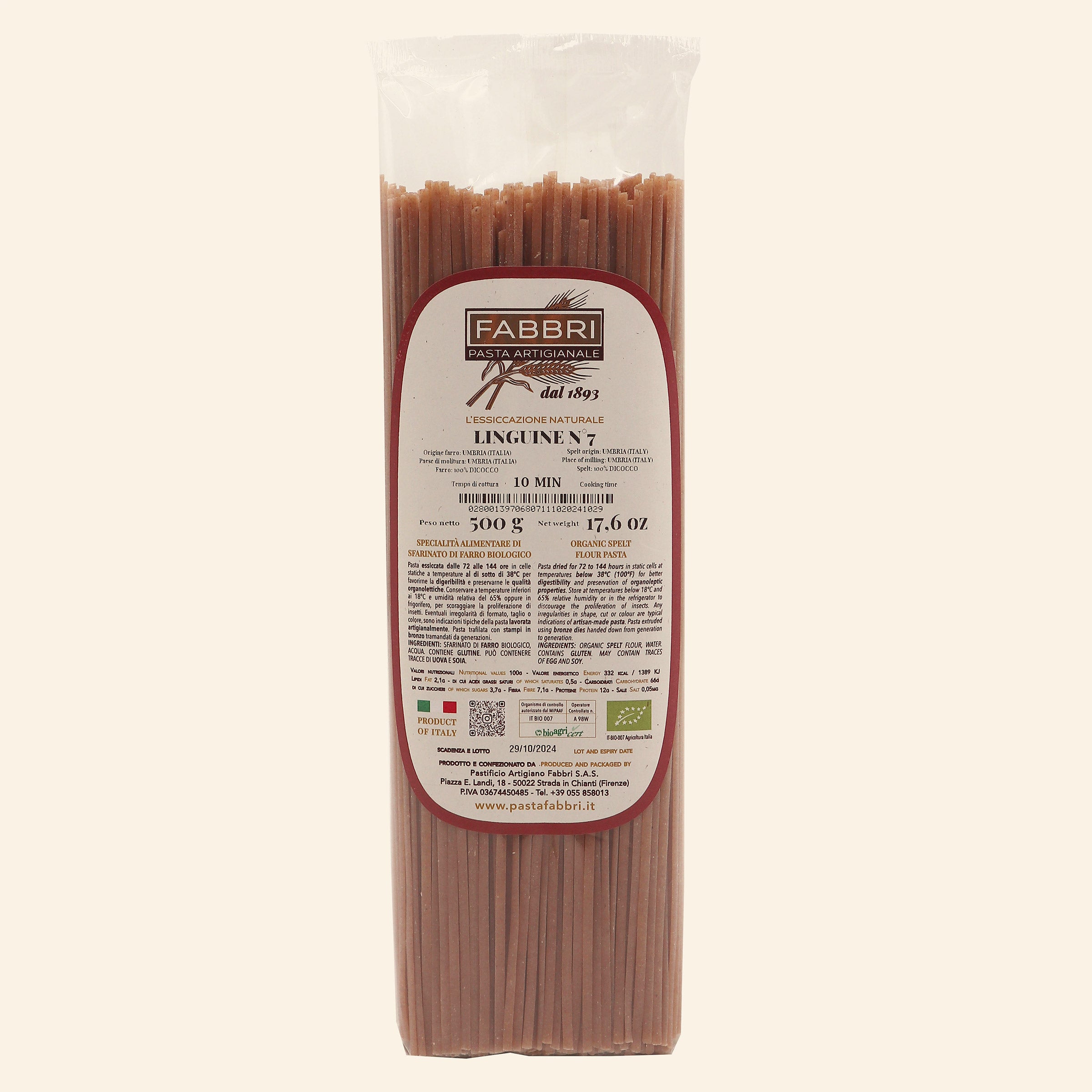 Organic Linguine 100% Emmer wheat