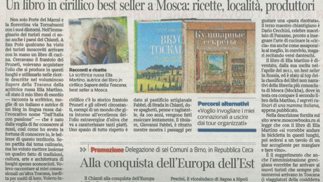Corriere Fiorentino: il Pastificio Fabbri nel libro cirillico Sapore della Toscana