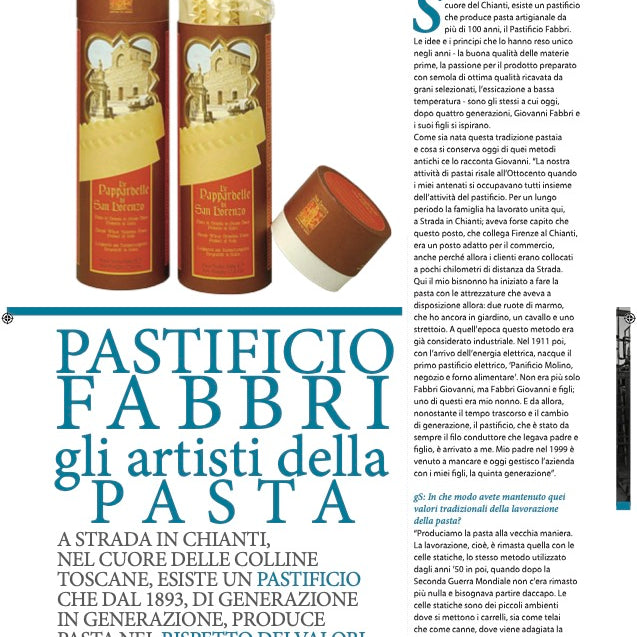 Intervista con i Fabbri nella rivista “gustoSano”: “Gli artisti della pasta”