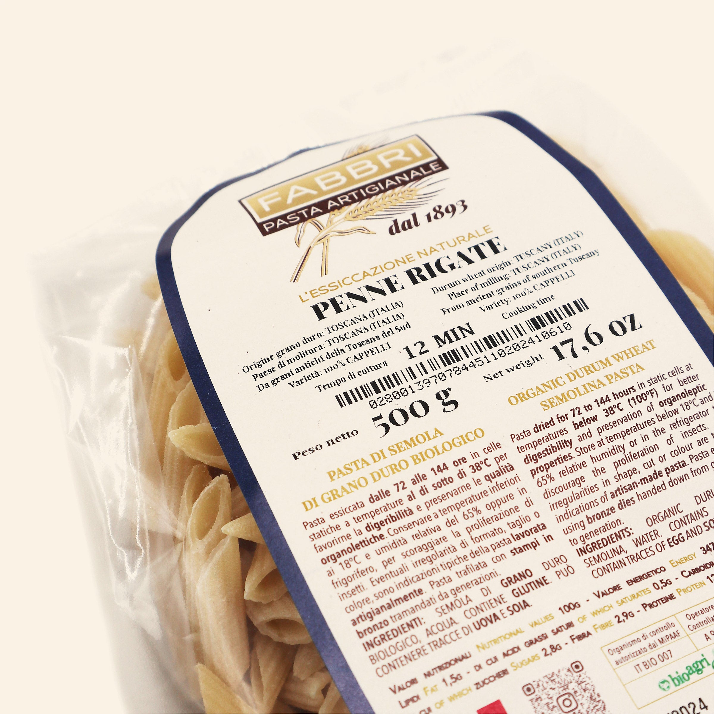 Primo Rigate Organic Penne rigate