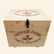 Wooden crate box of 12 organic packs