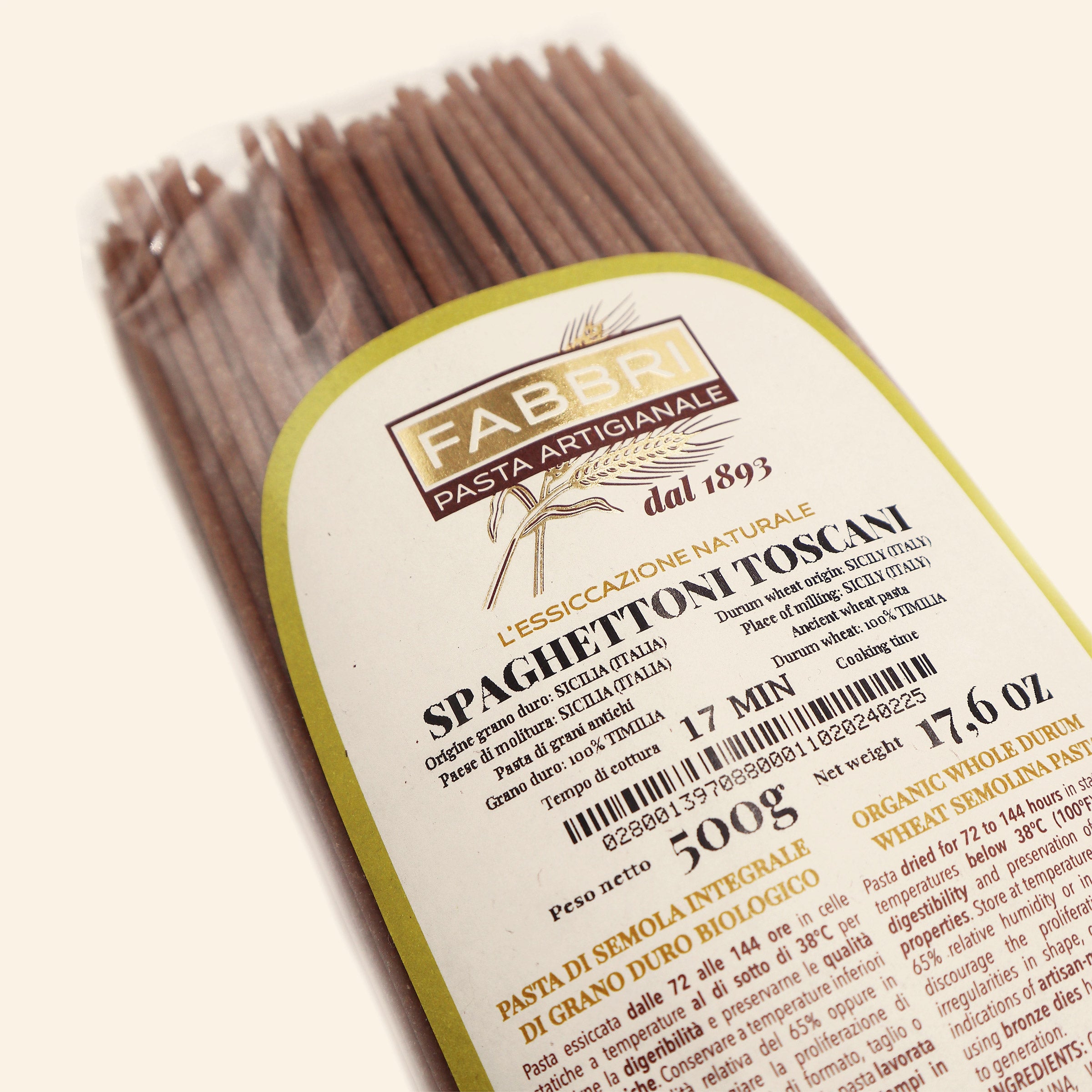 Spaghettoni toscani integrali bio 100% Timilia